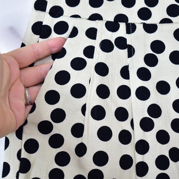 J Crew Factory Basketweave High Rise Polka Dot Chino Shorts Size 4 Beige Black - Picture 4 of 11